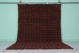 Handmade Moroccan Beni Ourain Rug - 7.3 x 10.7 FT Rich Brown Grid Pattern