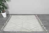 Beni Ourain Rug 3.9x5 ft - Handmade Moroccan Wool Carpet