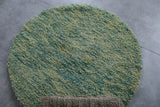 Handcrafted Round Moroccan Wool Rug - 3 Ft, Green Tones