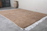 Handmade Moroccan Wool Rug - Soft Brown | 9 x 11.1 ft