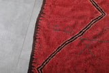 Red Moroccan Berber Azilal Carpet - 4.2 FT X 10.4 FT | Handwoven Runner Rug