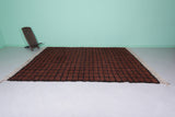 Handmade Moroccan Beni Ourain Rug - 7.3 x 10.7 FT Rich Brown Grid Pattern