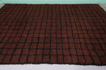 Handmade Moroccan Beni Ourain Rug - 7.3 x 10.7 FT Rich Brown Grid Pattern