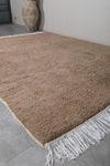 Handmade Moroccan Wool Rug - Soft Brown | 9 x 11.1 ft