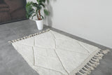 Beni Ourain Rug 3.9x5 ft - Handmade Moroccan Wool Carpet