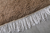 Handmade Moroccan Wool Rug - Soft Brown | 9 x 11.1 ft