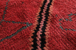 Red Moroccan Berber Azilal Carpet - 4.2 FT X 10.4 FT | Handwoven Runner Rug