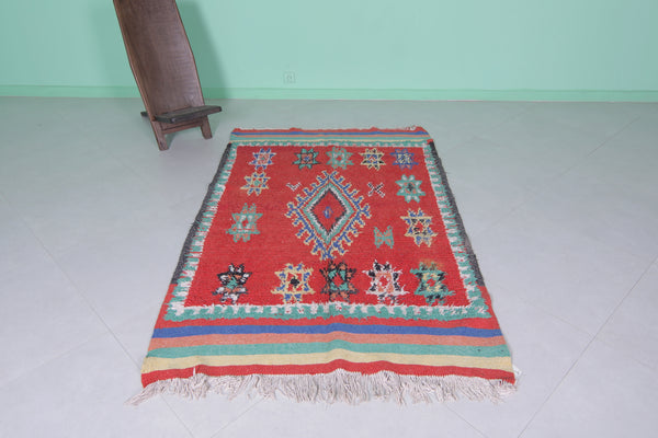 Wonderful handmade Moroccan square rug – 4.1 FT x 6.5 FT | Traditional berber artistry