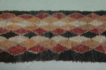 Vintage Handmade Moroccan Runner Rug – 2.7 x 6.3 FT, Warm Diamond Design