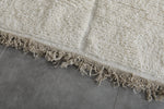 8 X 10.7 FT Moroccan Rug - Handwoven Ivory Wool with Subtle Geometric Pattern