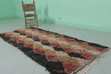 Vintage Handmade Moroccan Runner Rug – 2.7 x 6.3 FT, Warm Diamond Design