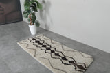 Moroccan Wool Rug 2.6 x 5.9 FT Handmade Berber Runner