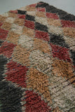 Vintage Handmade Moroccan Runner Rug – 2.7 x 6.3 FT, Warm Diamond Design