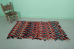 Moroccan Berber Rug 2.7 X 5.2 Feet - Handmade Vibrant Boucherouite