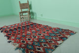 Moroccan Berber Rug 2.7 X 5.2 Feet - Handmade Vibrant Boucherouite