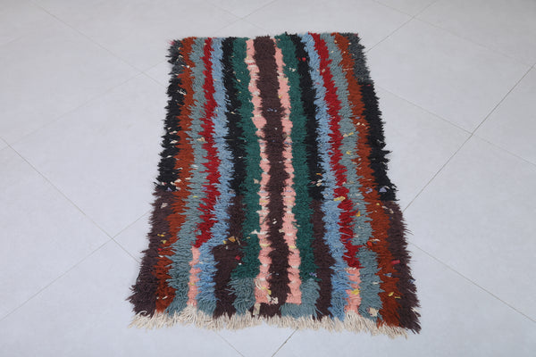 Moroccan berber rug – 2.4 x 4.4 ft | Colorful striped shag rug