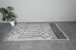 Beni Ourain Rug 4.7 x 7.9 ft Handmade Moroccan Wool Carpet