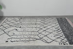 Beni Ourain Rug 4.7 x 7.9 ft Handmade Moroccan Wool Carpet