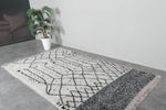 Beni Ourain Rug 4.7 x 7.9 ft Handmade Moroccan Wool Carpet