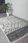 Beni Ourain Rug 4.7 x 7.9 ft Handmade Moroccan Wool Carpet
