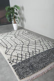 Beni Ourain Rug 4.7 x 7.9 ft Handmade Moroccan Wool Carpet