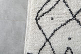 Beni Ourain Rug 4.7 x 7.9 ft Handmade Moroccan Wool Carpet