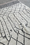Beni Ourain Rug 4.7 x 7.9 ft Handmade Moroccan Wool Carpet