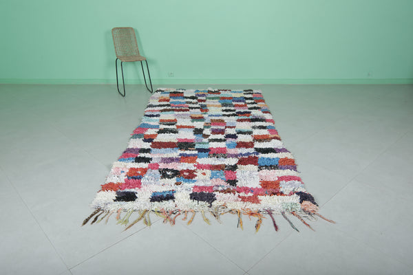 Colorful Moroccan berber rug - 4.4 x 9.2 ft | Vibrant handmade carpet