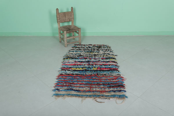 Colorful Moroccan boucherouite entryway rug – 2.4 x 4.7 ft