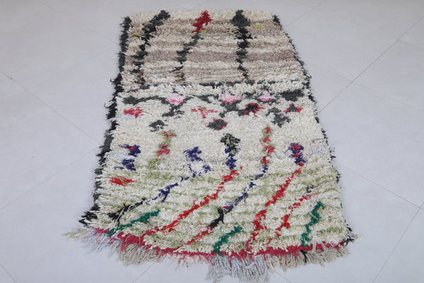 3 x 5.8 ft Moroccan berber rug – Earth tones with floral accents