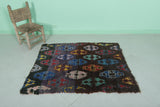 Handmade Moroccan Berber Rug - 3.4 x 4 ft with Colorful Geometric Patterns