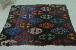 Handmade Moroccan Berber Rug - 3.4 x 4 ft with Colorful Geometric Patterns