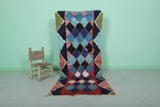 Colorful Moroccan Berber Rug 2.9 X 7.2 Feet - Bold Diamond Pattern Handmade