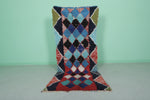 Colorful Moroccan Berber Rug 2.9 X 7.2 Feet - Bold Diamond Pattern Handmade
