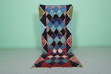 Colorful Moroccan Berber Rug 2.9 X 7.2 Feet - Bold Diamond Pattern Handmade
