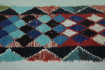 Colorful Moroccan Berber Rug 2.9 X 7.2 Feet - Bold Diamond Pattern Handmade