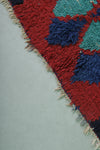 Colorful Moroccan Berber Rug 2.9 X 7.2 Feet - Bold Diamond Pattern Handmade