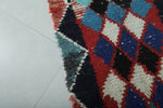 Colorful Moroccan Berber Rug 2.9 X 7.2 Feet - Bold Diamond Pattern Handmade