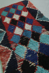 Colorful Moroccan Berber Rug 2.9 X 7.2 Feet - Bold Diamond Pattern Handmade