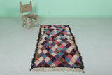 Moroccan Boucherouite rug 2.4 FT x 5.4 FT