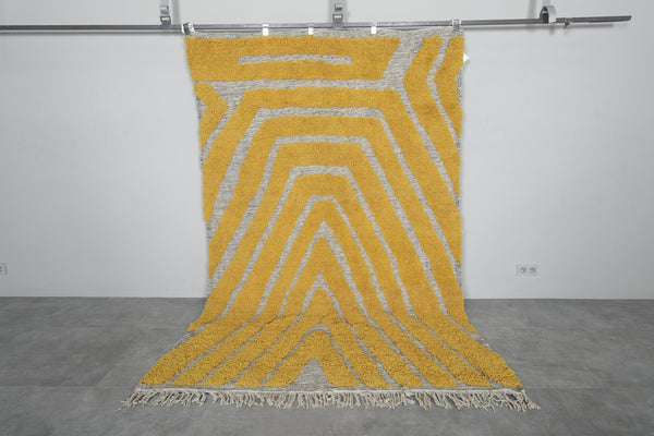 Yellow handmade rug - Custom rug - Moroccan wool rug