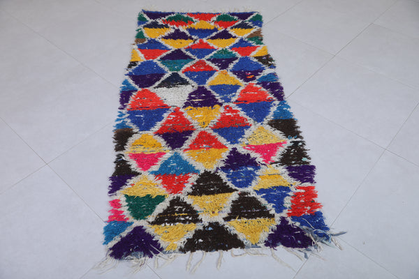 Moroccan berber rug – 2.9 x 6.4 ft | Vibrant triangular pattern