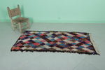 Moroccan Boucherouite rug 2.4 FT x 5.4 FT