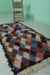 Moroccan Boucherouite rug 2.4 FT x 5.4 FT