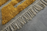 Yellow handmade rug - Custom rug - Moroccan Wool rug