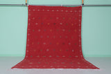 Handwoven Red berber rug 6.7 FT X 9.9 FT