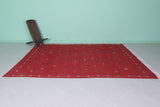 Handwoven Red berber rug 6.7 FT X 9.9 FT