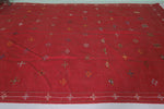 Handwoven Red berber rug 6.7 FT X 9.9 FT