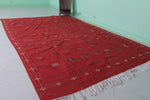 Handwoven Red berber rug 6.7 FT X 9.9 FT