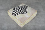 Artisan Moroccan Pouf – Handwoven Wool Floor Cushion